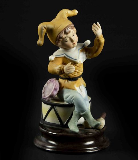 Vintage Terracotta Child and Tambourine