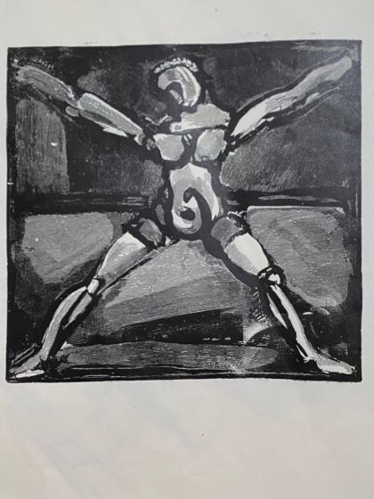 "Figure" is an original xilograph on ivory-colorated paper by George Rouoult, in 1938.