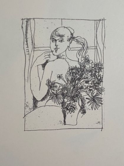 Figures is an original Vintage Offset Print on ivory-colored paper, realized by Franco Gentilini (Italian Painter, 1909-1981), in Late 20th Century.