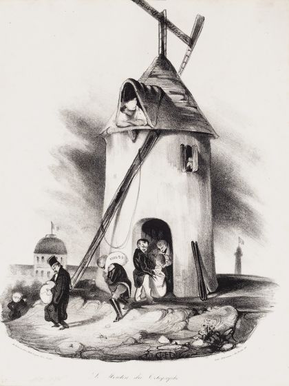 "The Windmill " by Honoré Daumier - Modern Artwork