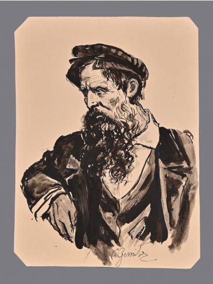 “Pensive Portrait" by Vingenzo Gemito - Modern Artwork