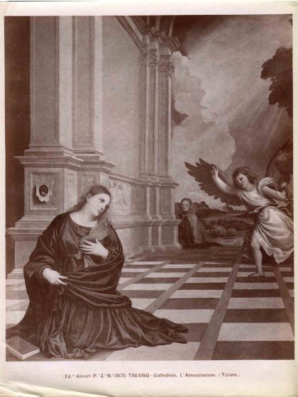 Annunciation by Tiziano- Vintage Photograph