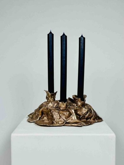 Candleholder “CANDELABRO ISOLA” in Bronze
