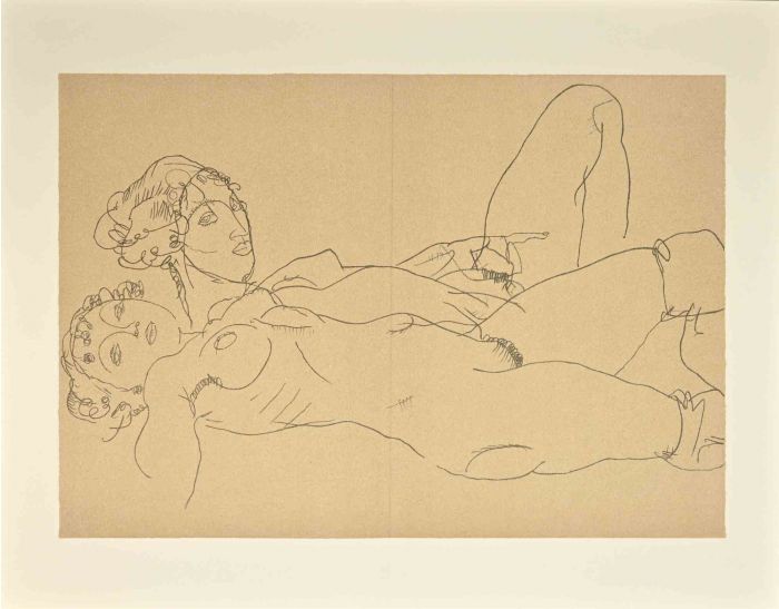 Two Reclining Nude Girls