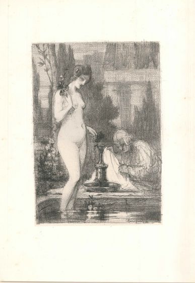 Nude at the Fount by Charles Guerin - Modern Artwork