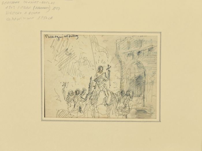 Figures and the castle by Mogniat-Duclos Bertrand- Artwork 