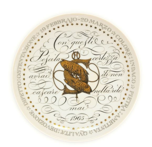Pisces - from Zodiac Plate Series by Piero Fornasetti - Design and Decorative Object