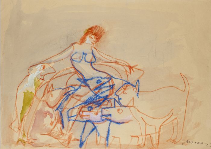 Nude with Dogs - SOLD