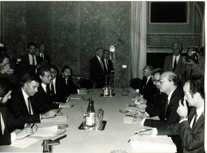 Meeting between Bettino Craxi and Felipe Gonzalez