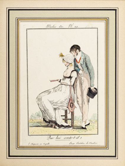 Que lui conte-t-il? by Louis-Philibert Debucourt - Old Master's Artwork