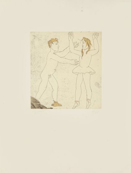 Step of Dance I is an original etching realized by Giacomo Manzù.