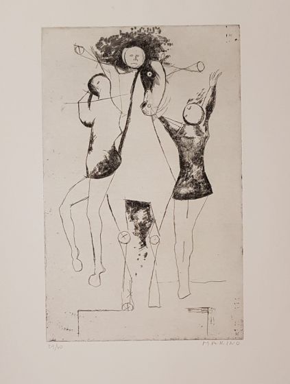 Marino Marini, Giocolieri, Jugglers, Etching, 1969, Modern Art, Artwork