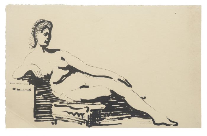 "Study for Statue" 1935,'s is an original ink drawing on paper, realized by an Anonymous Artist of the XX Century . 