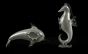 Vintage Glass Dolphin and Seahorse