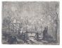 Winter Garden is an original print in Etching technique on paper, realized by Anonymous Artist of XX Century.