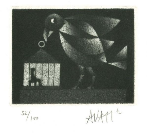 Bird and Cage by Mario Avati - Contemporary Artwork