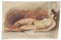 Nude is an original drawing in tempera and watercolor a on paper, realized by Jean Delpech (1988-1916).