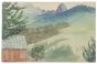 "Landscape" is an original drawing in watercolor on paper, realized by Jean Delpech (1916-1988). 