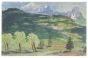 "Landscape" is an original drawing in watercolor on paper, realized by Jean Delpech (1916-1988). 