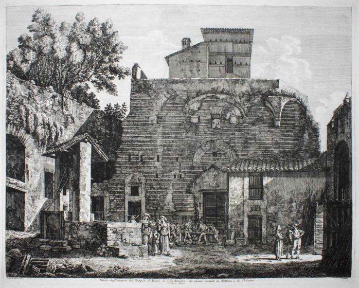 Luigi Rossini, Veduta degl'Avanzi del Tempio d'amore in Villa Adriana (...). Rome, 1826.