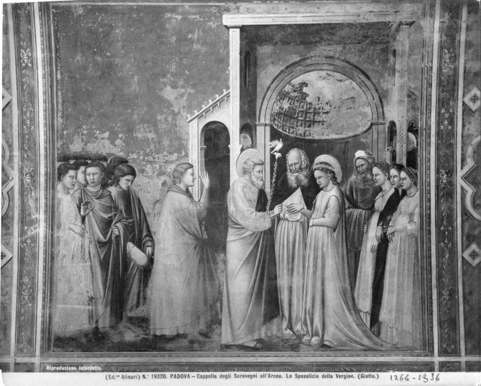 The Marriage of the Virgin - Vintage Photo Detail from the Cappella degli Scrovegni - Padova (Italy)