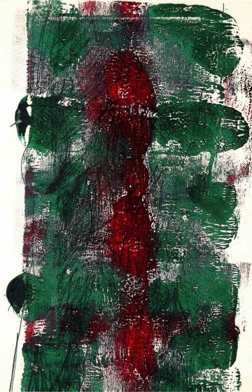 Abstract Composition in Green and Red