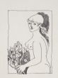 The Girl is an original Vintage Offset Print on ivory-colored paper, realized by Franco Gentilini (Italian Painter, 1909-1981), in Late 20th Century.