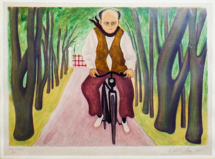 Cyclist by Giuseppe Viviani - Modern Artwork