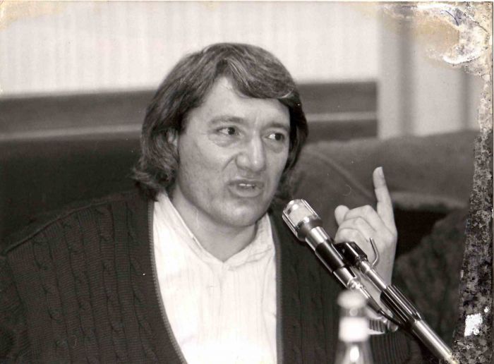 The photograph of Prof.  Roberto Monti in Conference about Nuclear power