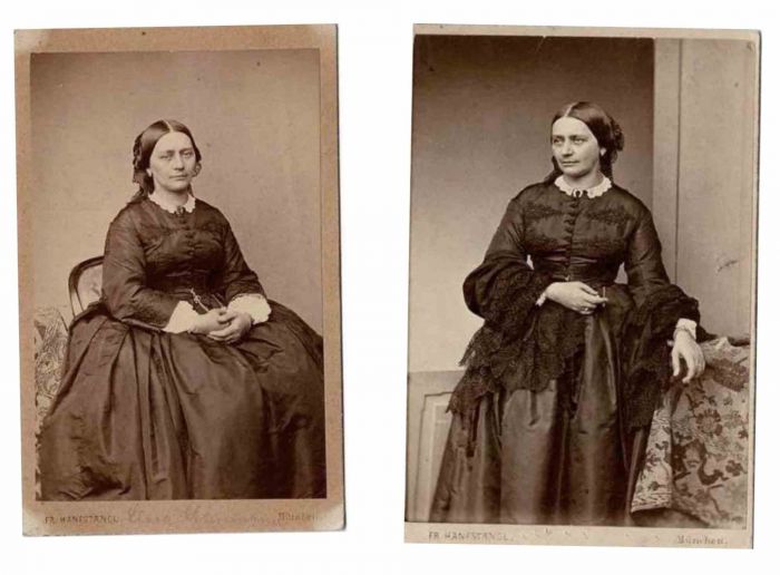 Two Photographic Portraits of Clara Schumann - Original Photographs