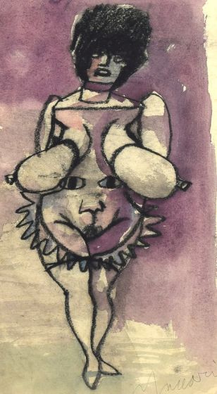 Provocative Woman by Mino Maccari - Contemporary Artwork