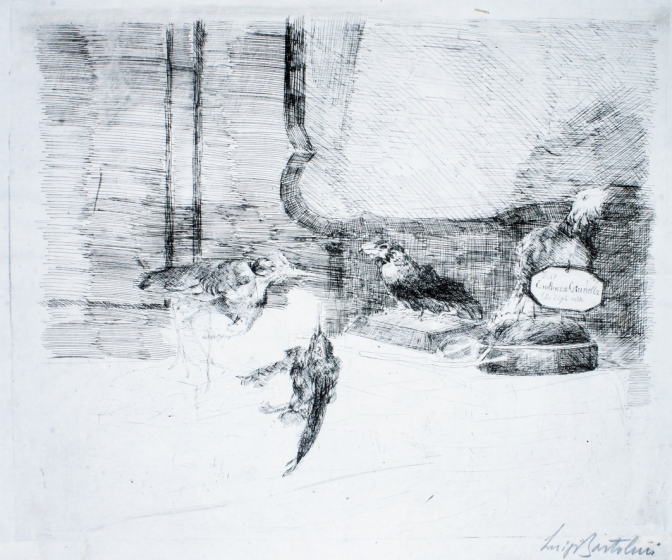 Gli Uccellini del Museo by Luigi Bartolini - Modern Artwork