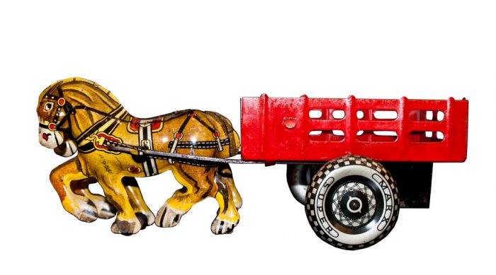 Marx Toys Wind up Chariot and Horses - Decorative Objects