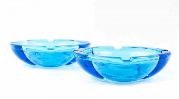 Set of Four Cobalt Blue Ashtrays