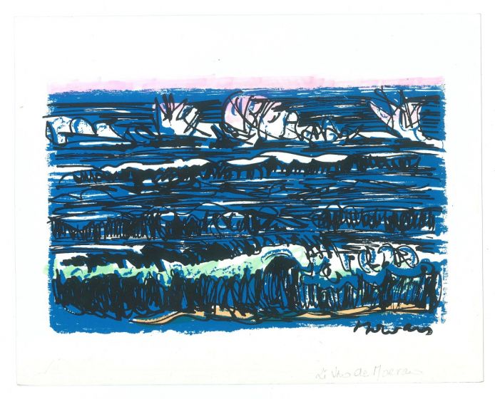 Marine Landscape is a splendid serigraph engraved by Livio De Morvan.