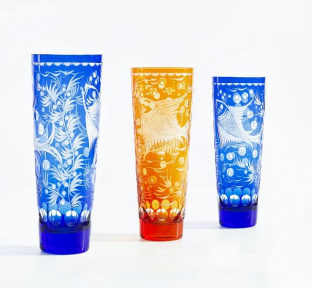Set of 3 Crystal Glasses by Anonymous - Decorative Objects