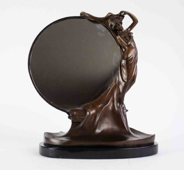 Art Nouveau Bronze Mirror
