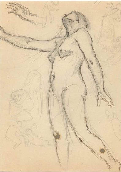 Nude with Other Studies of Figures 