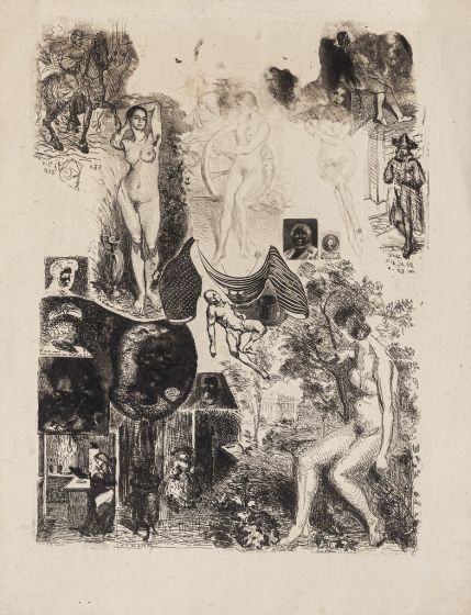 Composition with Nudes by French Artist - Modern Artwork 
