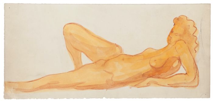 Nude 1935's is an original drawing in watercolor a on paper, realized by Jean Delpech (1988-1916). 