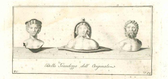 Ancient Roman Heads, Triad from Hercolaneum- Vincenzo Campana - Old Masters
