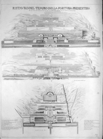 Luigi rossini, Ristauro del Tempio della Fortuna Prenestina. roma, 1826.