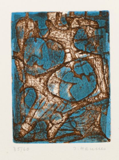 Turquoise and Brown Composition by Anonymous - Contemporary Artworks