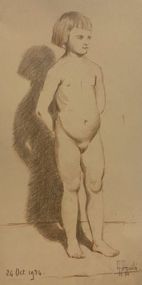 Nude of little girl by Anonymous - Artwork