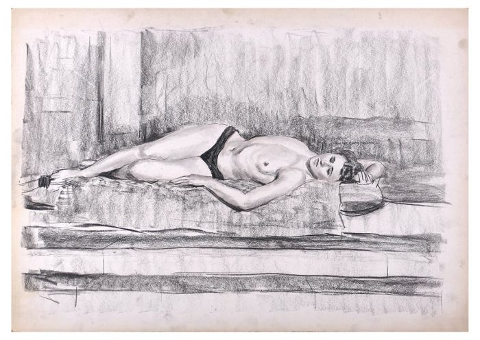 Femme allongée by Anonymous French artist - Modern Artwork