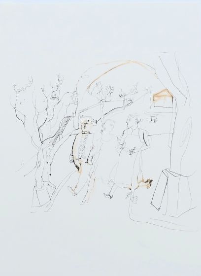 Walking Figures by Franco Gentilini - Contemporary Artwork