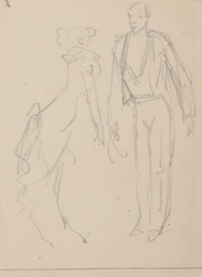 “Couple” by Eugene Guerin - Modern Artwork