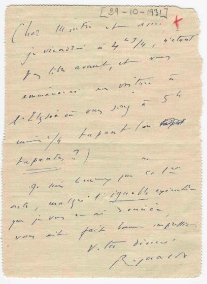 Autograph Letter by Reynaldo Hahn