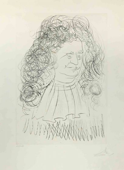 Salvador Dali - Portrait of La Fontaine - Old Masters 