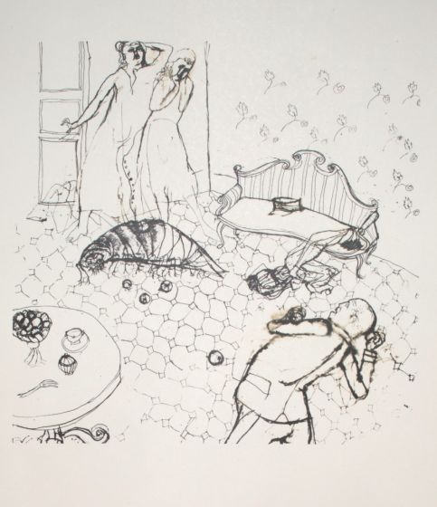 The Insect is an original print in Etching and drypoint technique on ivory-colored paper, realized by Anonymous Artist, in Mid 20th Century.